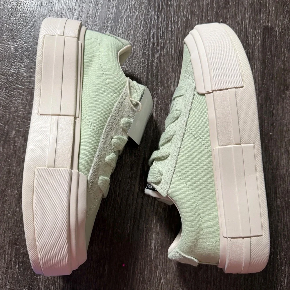 Converse All Star Cruise Women 6.5 Green Platform Low Top Shoes Sage Sneakers